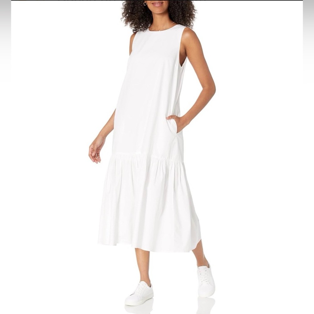 The Drop Women's Ilana Loose Sleeveless Wide-Hem Poplin Maxi Dress